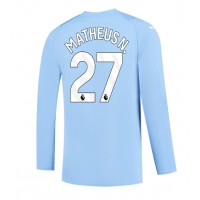 Manchester City Matheus Nunes #27 Hjemmebanetrøje 2023-24 Langærmet